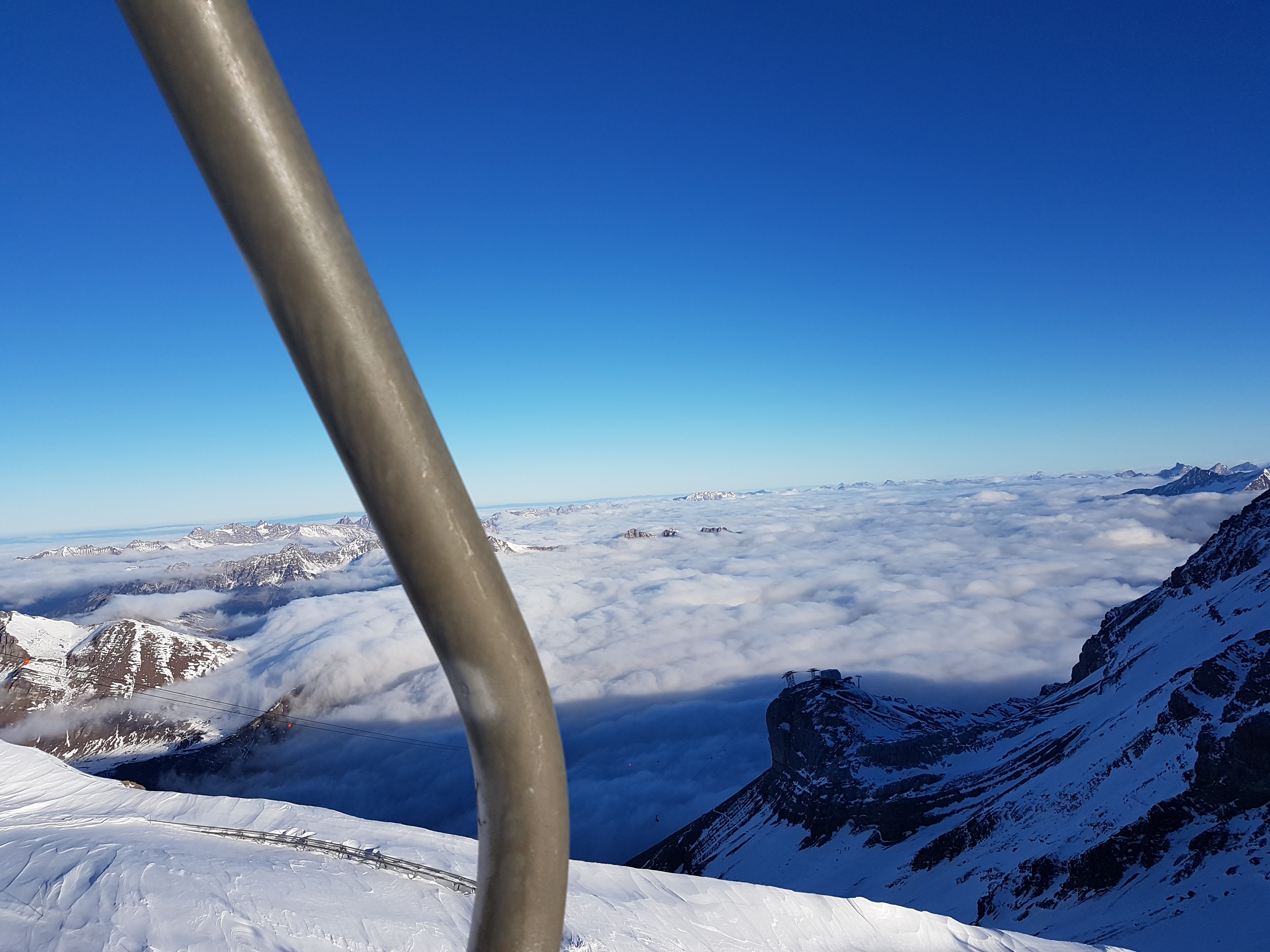 Fog in the valley, Gstaad Glacier 3000