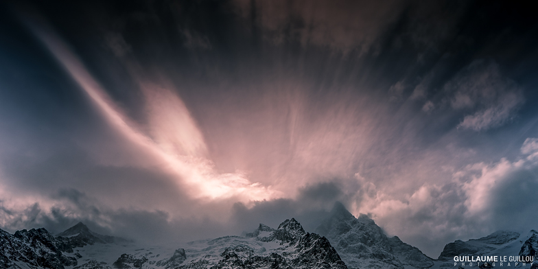 la meije under a delicious morning light, La Grave-La Meije