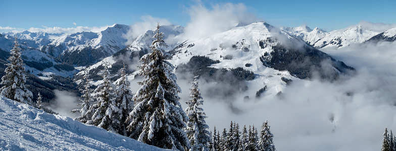 New snow above Hinterglemm, Saalbach Hinterglemm