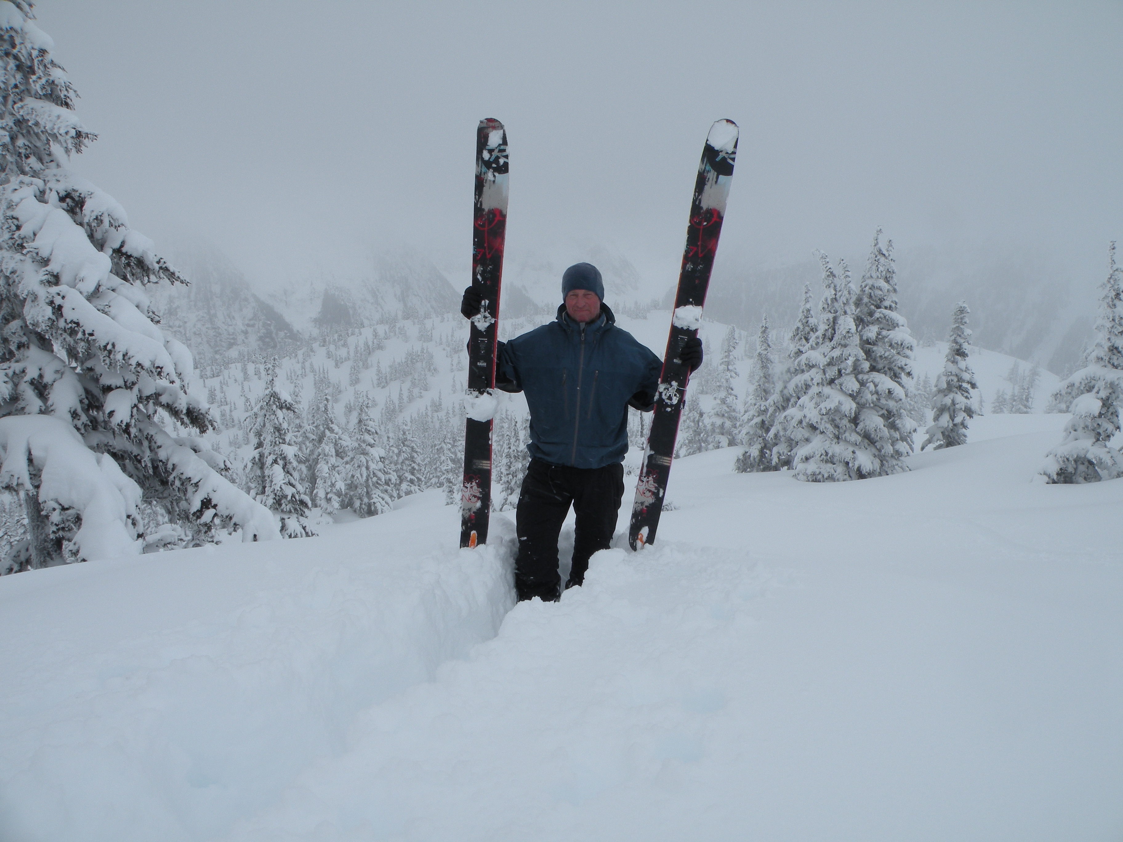 24" of dry POW over night! April after mountain operations were done...no one on the entire mou, Shames Mountain