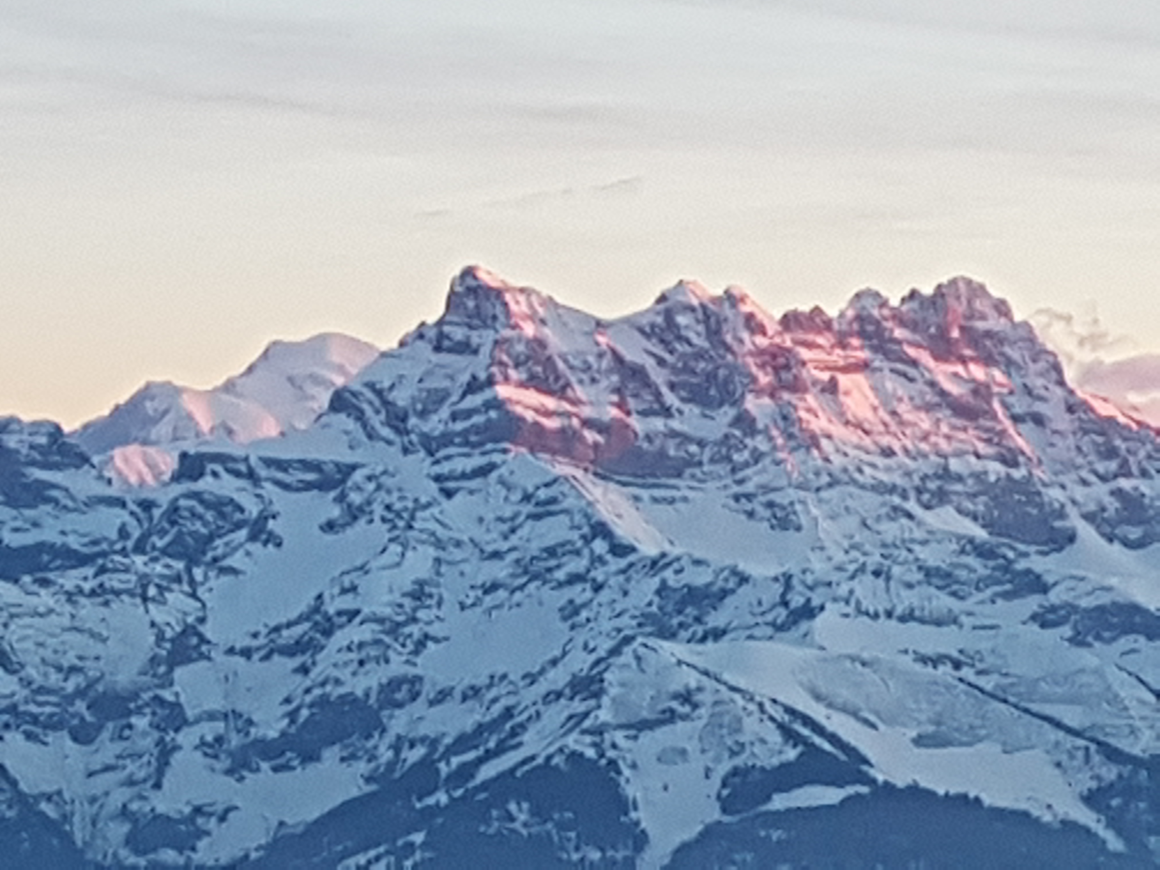 Dents du Midi and Mont Blanc, Leysin