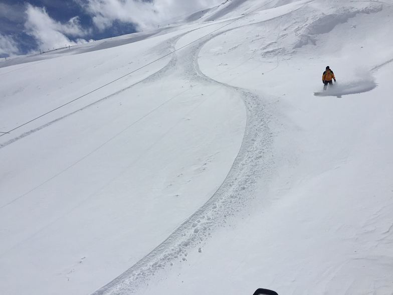 Snowboarder in dizin 