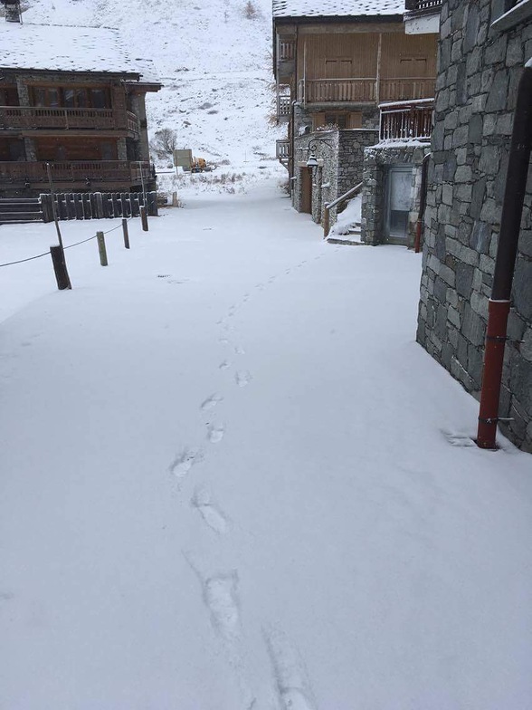 Snowy walk to work in Val d'Isere today