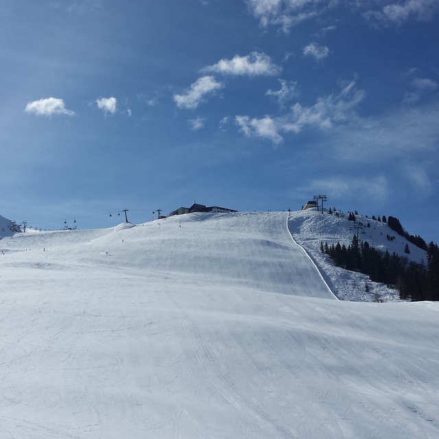Spieljoch looking up towards the gondola station, Fügen/Spieljoch