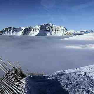 Skiing above the clouds at Sunshine, Sunshine Village