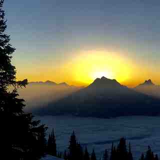 Sunset from vertigo ridge at revelstoke, Revelstoke Mountain Resort