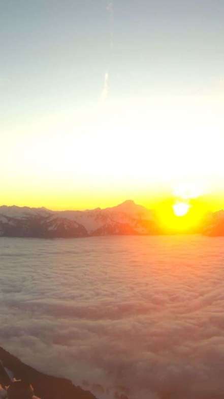 Sunset from above the clouds, Leysin