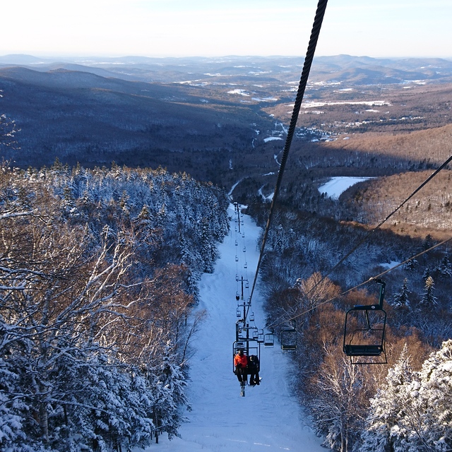 going up, looking back, Smuggler's Notch