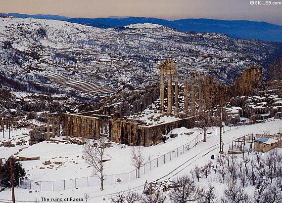 Ruins of a Roman temple in Faqra, Lebanon, Mount Hermon