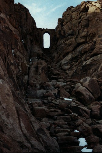 Moses Berg after snow has melt, Egypt., Jabal Katherina