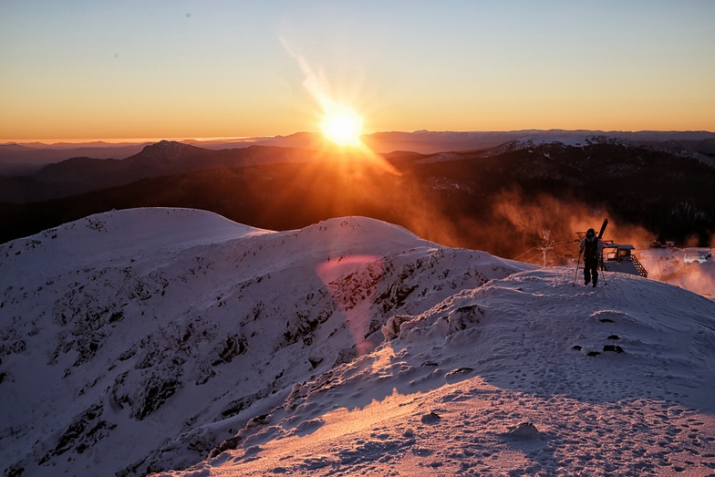 A morning ski in Australia., Mount Buller