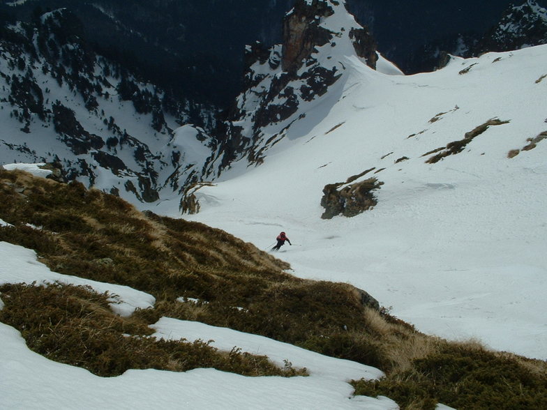 The Goat Couloir, first descent, first tracks, Malyovitsa