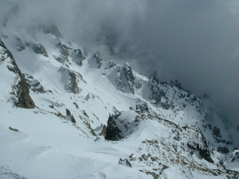 The Goat Couloir, 1 month before the first descent, Sunshine Village