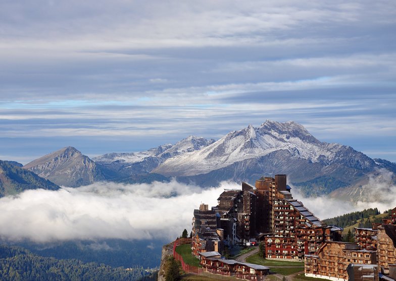 First snow on the peaks., Avoriaz