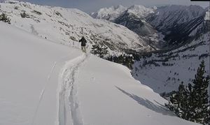 Skiing powder with the Pic de Certascan (2853m) watching, Tavascan - Pleta del Prat photo