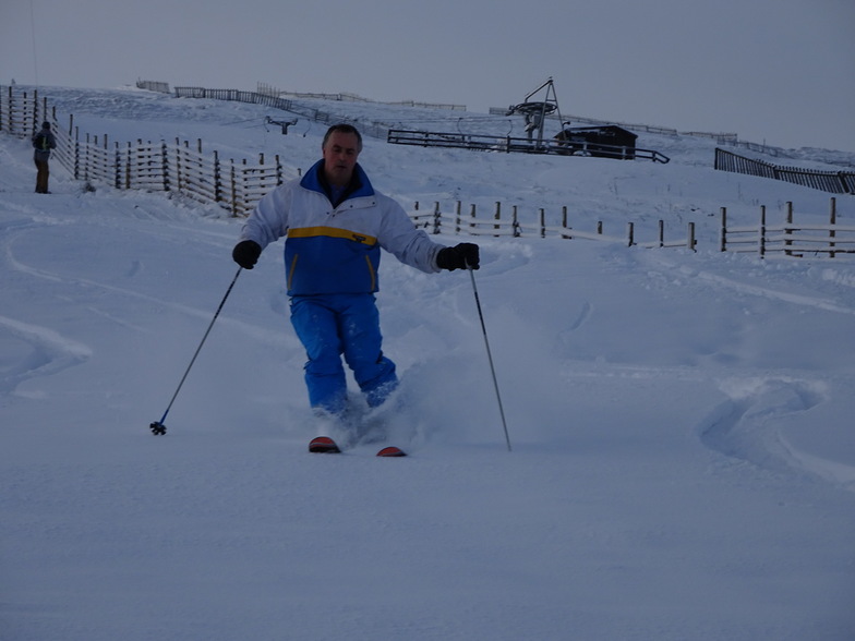 Terry in the powder, Weardale Ski Club