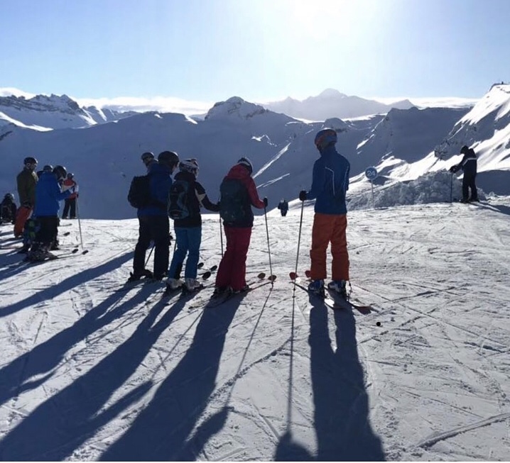 Long shadows in the morning sun, Flaine