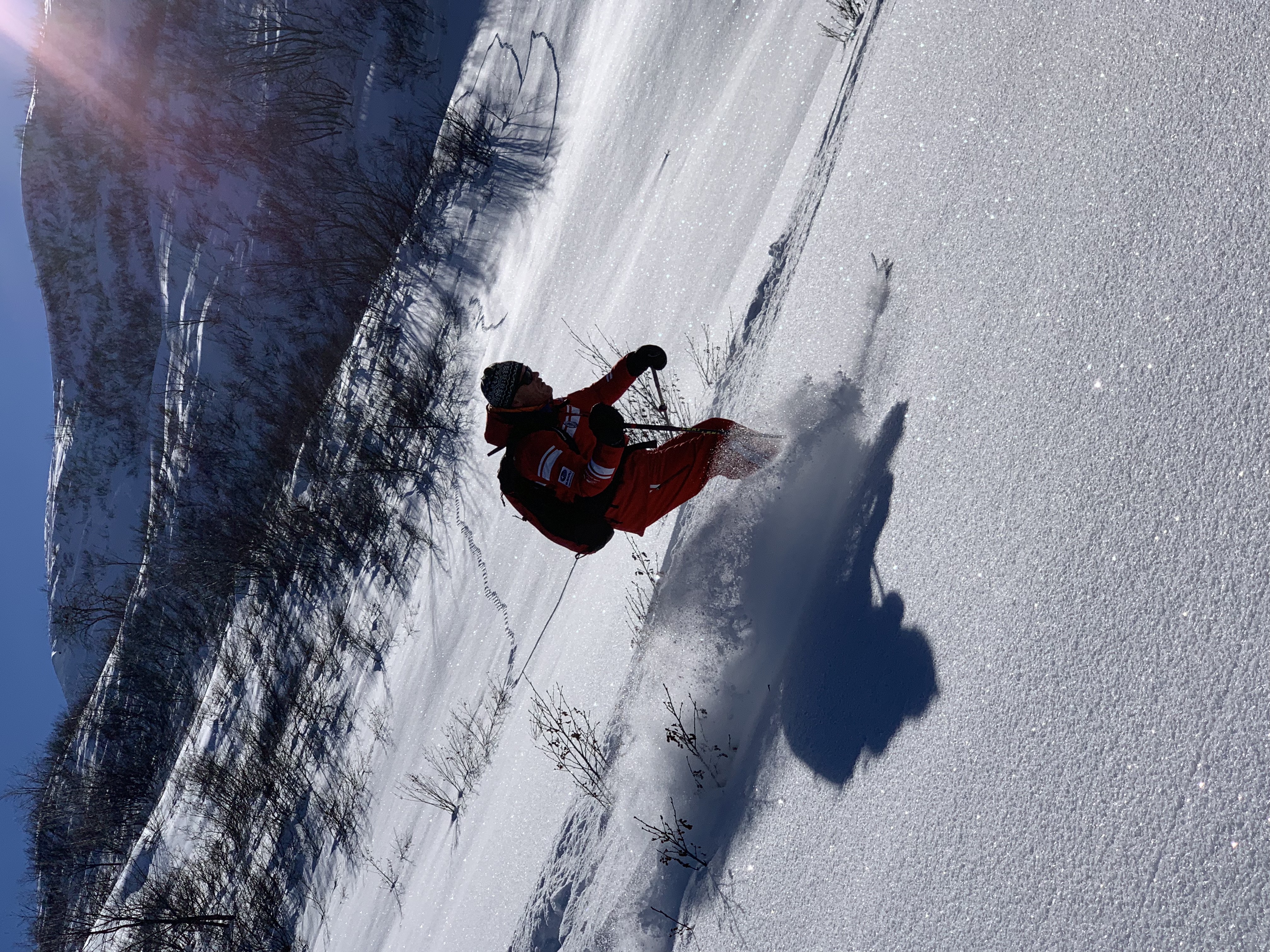 Downhill in powder, Villars