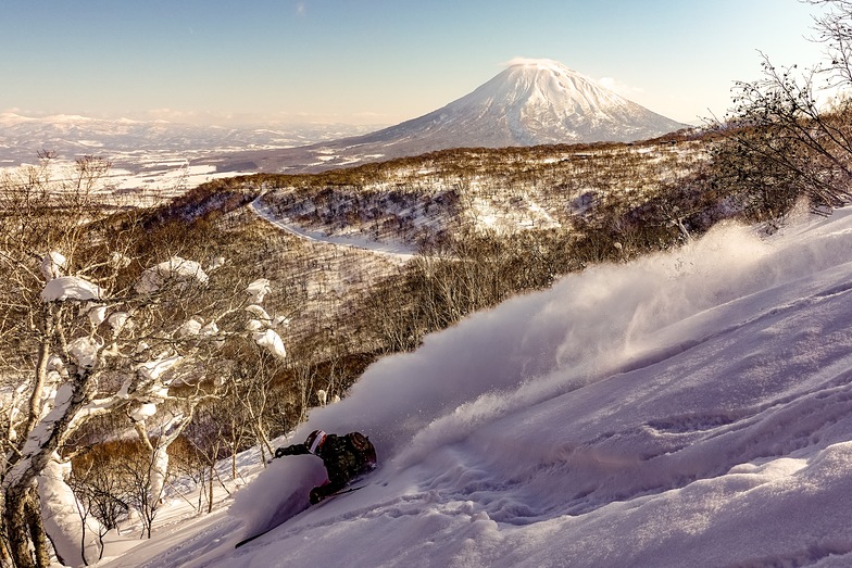 Hanazono with Mt Yotei as a backdrop, Niseko Hanazono Resort