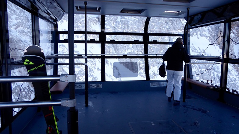 Inside new cable car, Garmisch-Partenkirchen-Zugspitze