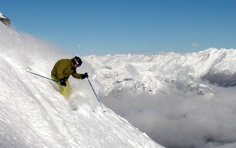 Untracked down Peak Bowl, Whistler Blackcomb