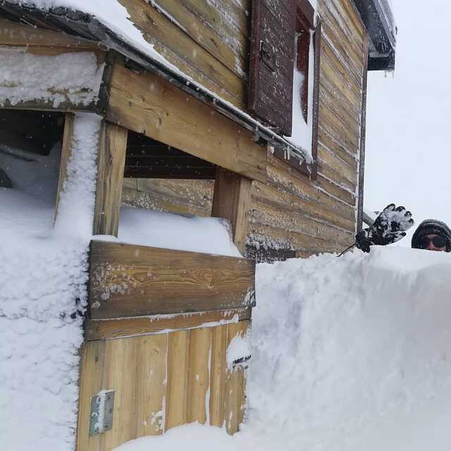 More than a metre of snow in the Dolomites in the last few days., Campitello