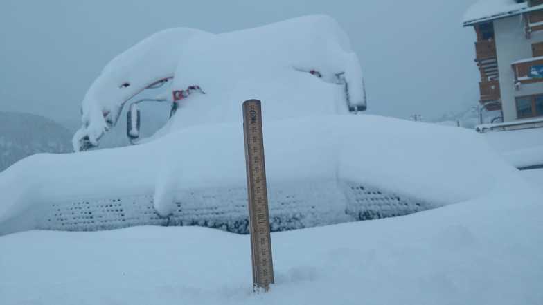 More than a metre of snow in the Dolomites in the last few days., Campitello