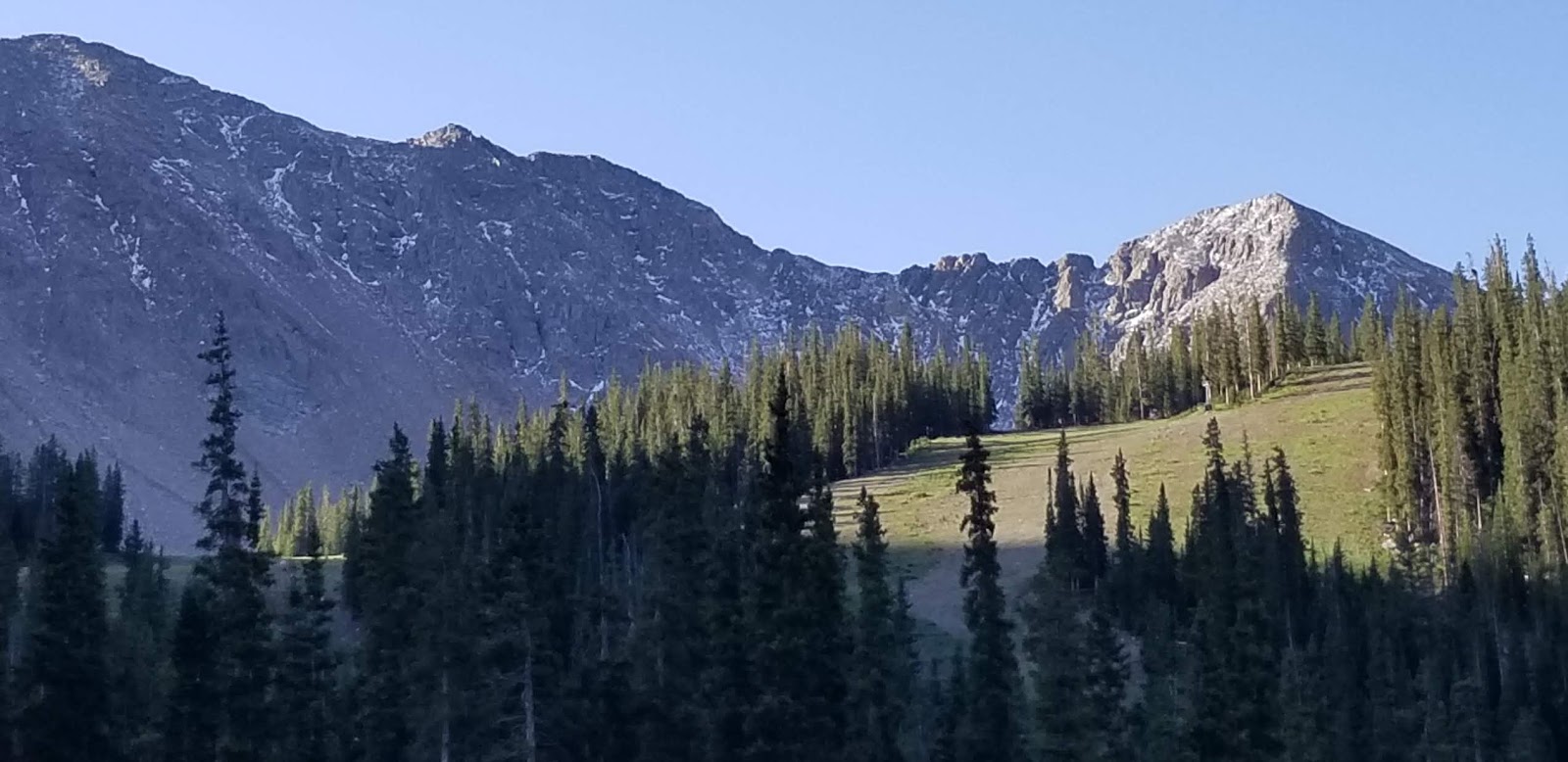 First snow seen high in the mountains., Arapahoe Basin
