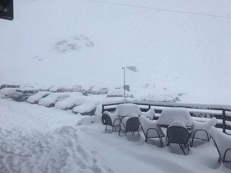 One of four glacier ski areas open this week in the Alps., Passo Stelvio