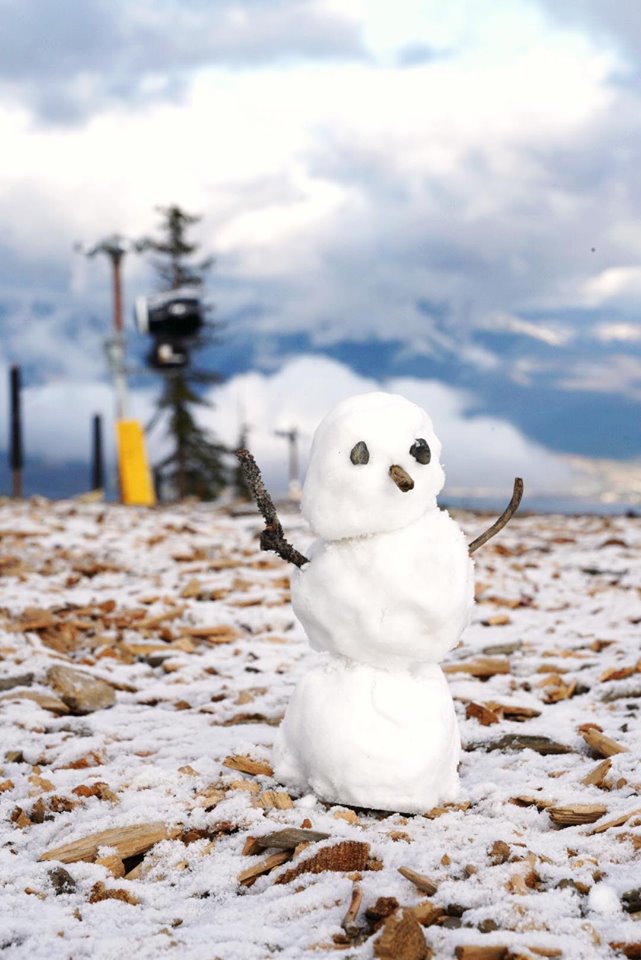 First snow-man/woman of the season, Keystone