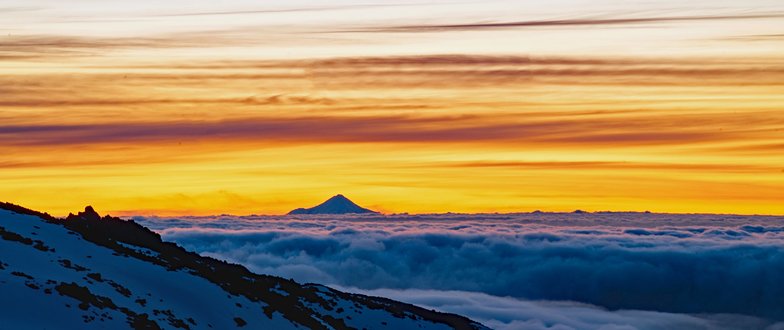 Taranaki from Waikato Ski Club, Whakapapa