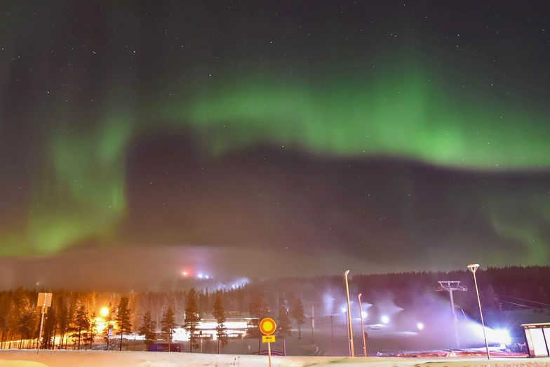 Already skiing in October with the northern lights brilliant overhead?, Levi