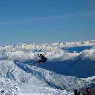 Getting air at Treble Cone, NZ