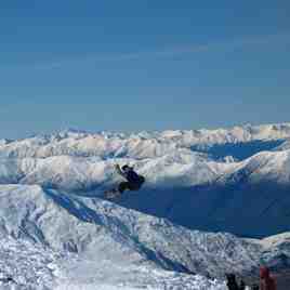 Getting air at Treble Cone, NZ