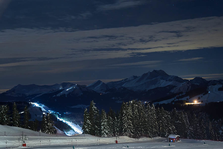 Night view from the balcony, Avoriaz