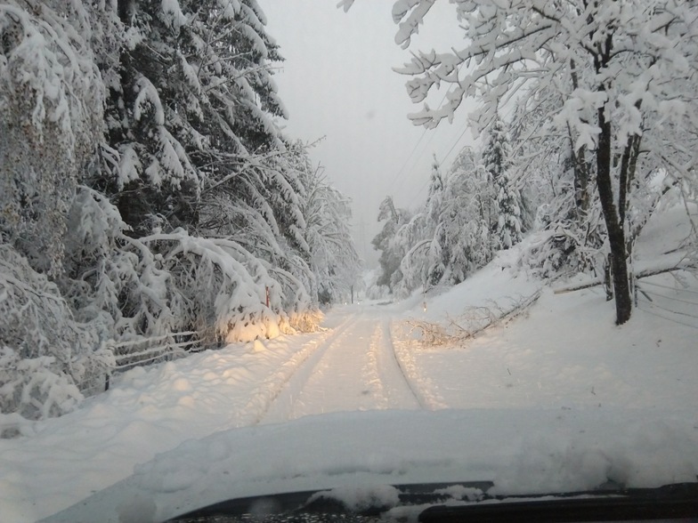 Road blocked by snow, Mölltaler Gletscher