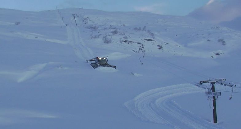 more than a metre of snow during the last week, Voss