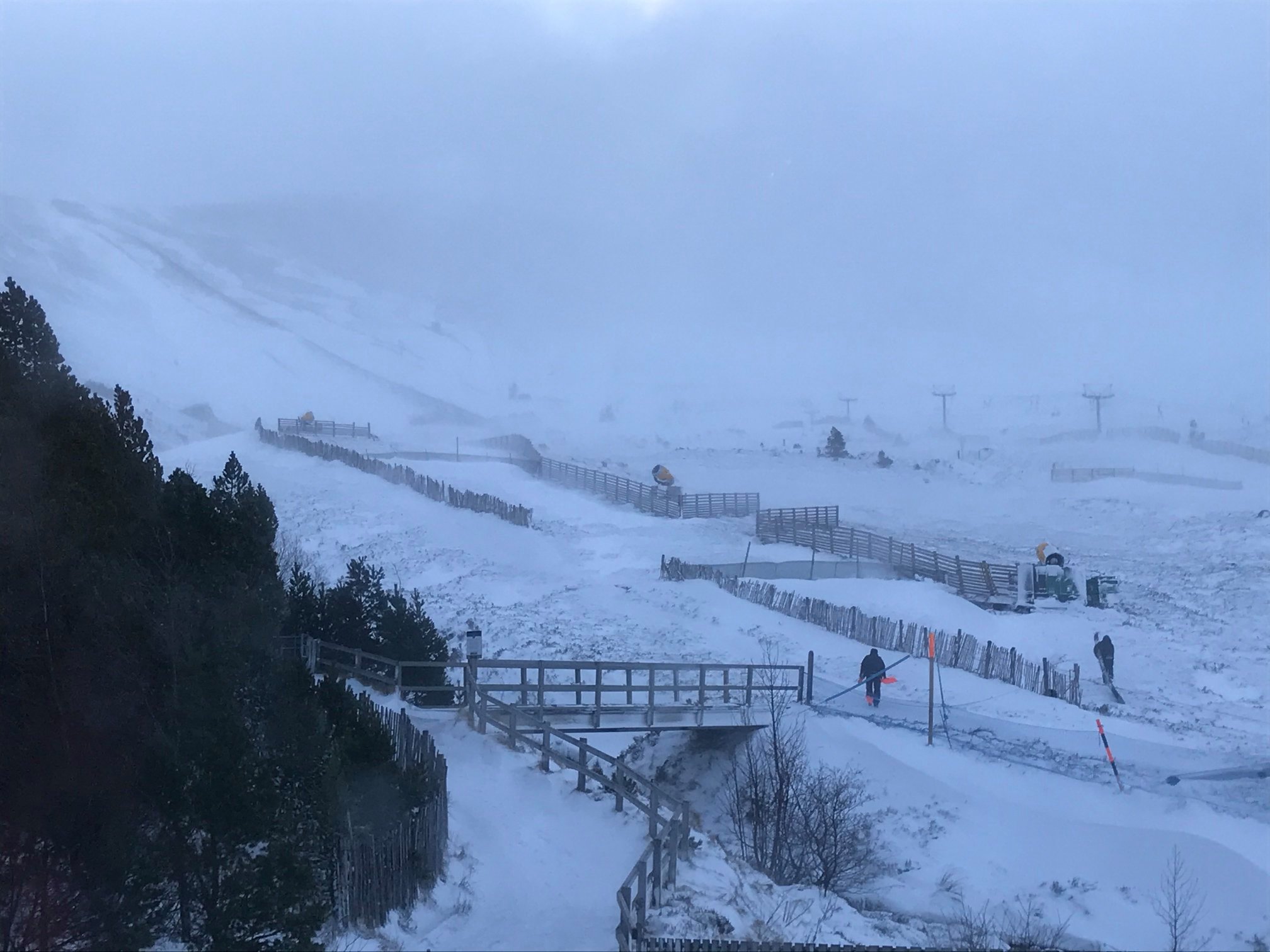 new snow but 75mph wind, Cairngorm