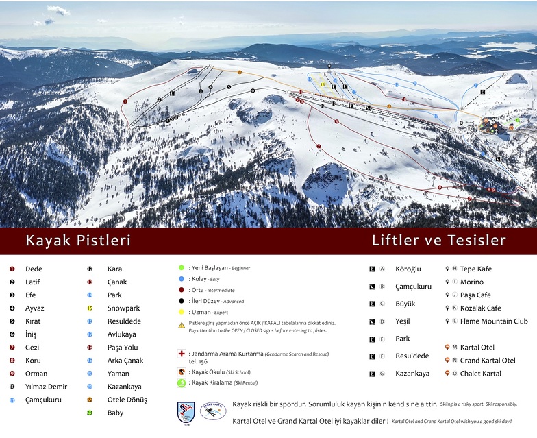 second of two piste maps for this area, Kartalkaya