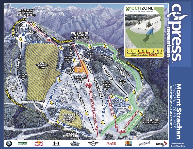 Mount Strachan, the 2nd area at the resort, Cypress Mountain