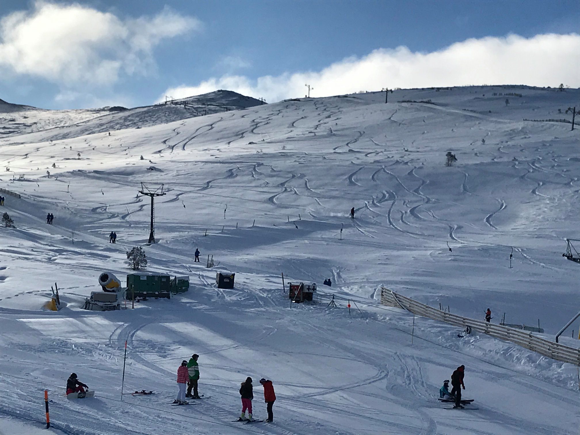 the most terrain open at Highland ski areas, Cairngorm