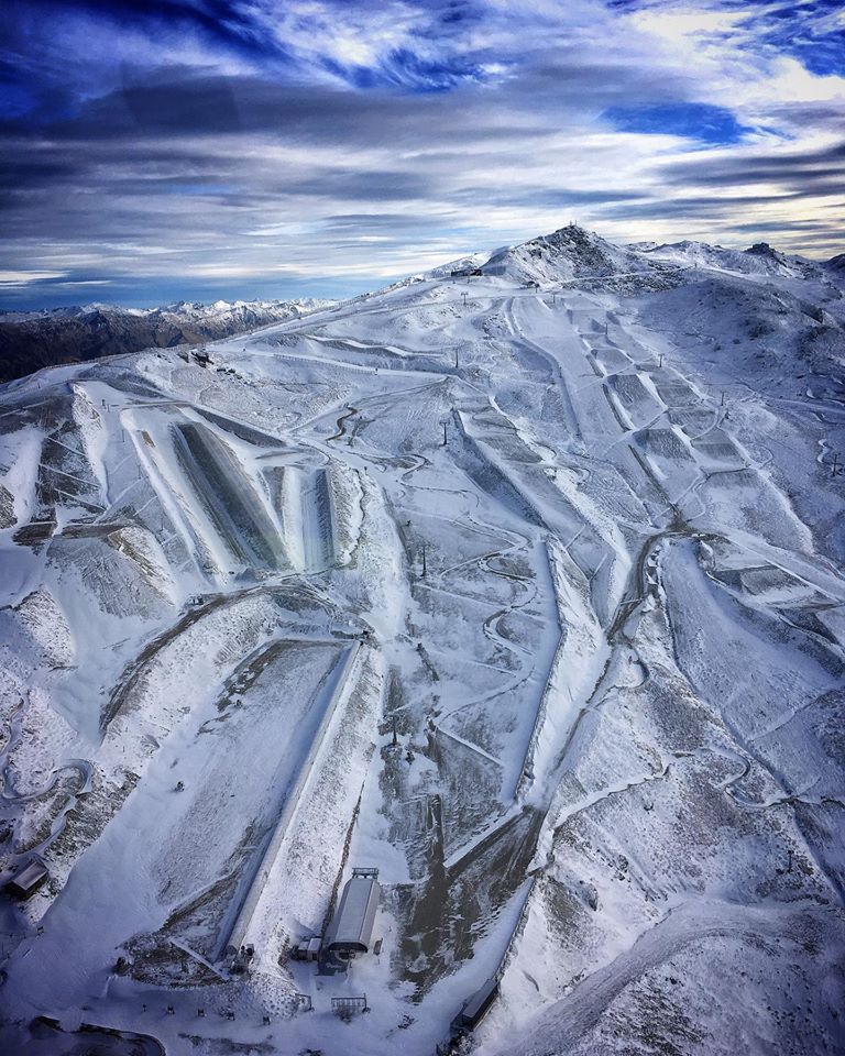 arial shot of ski area, Cardrona