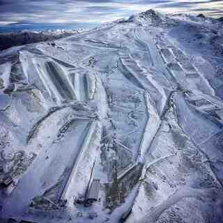 arial shot of ski area, Cardrona