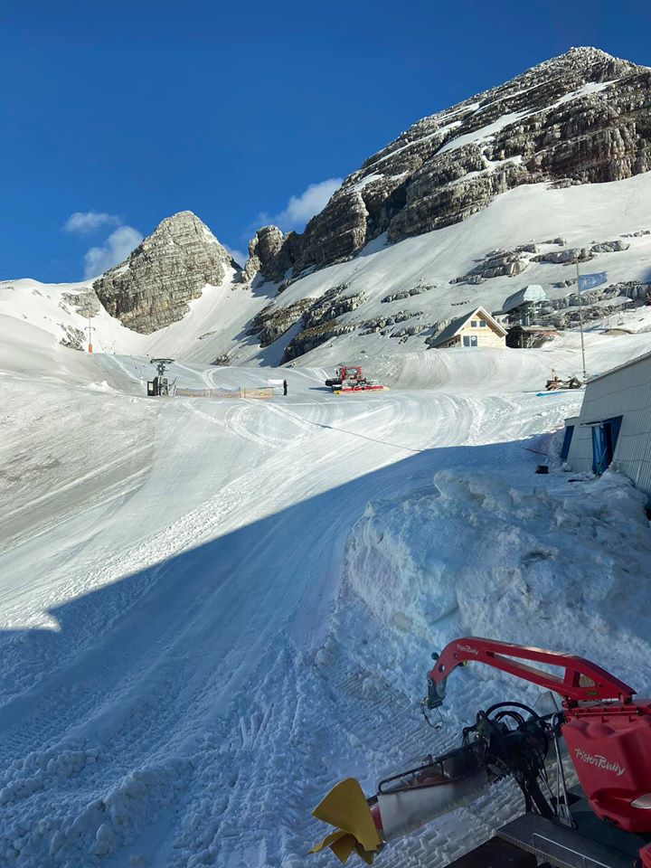 slopes have re-opened & there's some fresh snow, Bovec - Kanin