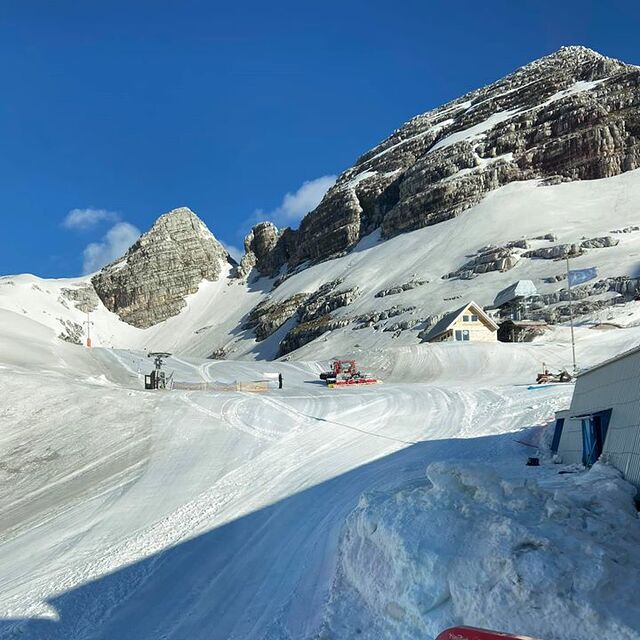 slopes have re-opened & there's some fresh snow, Bovec - Kanin