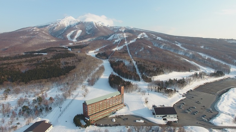 Mt Iwaki above The Rockwood Hotel at Aomori Spring Resort, Aomori Spring (Ajigasawa)