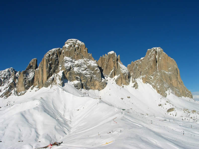 Ski Area Col Rodella in the Dolomiti of the Val di Fassa, Vigo di Fassa