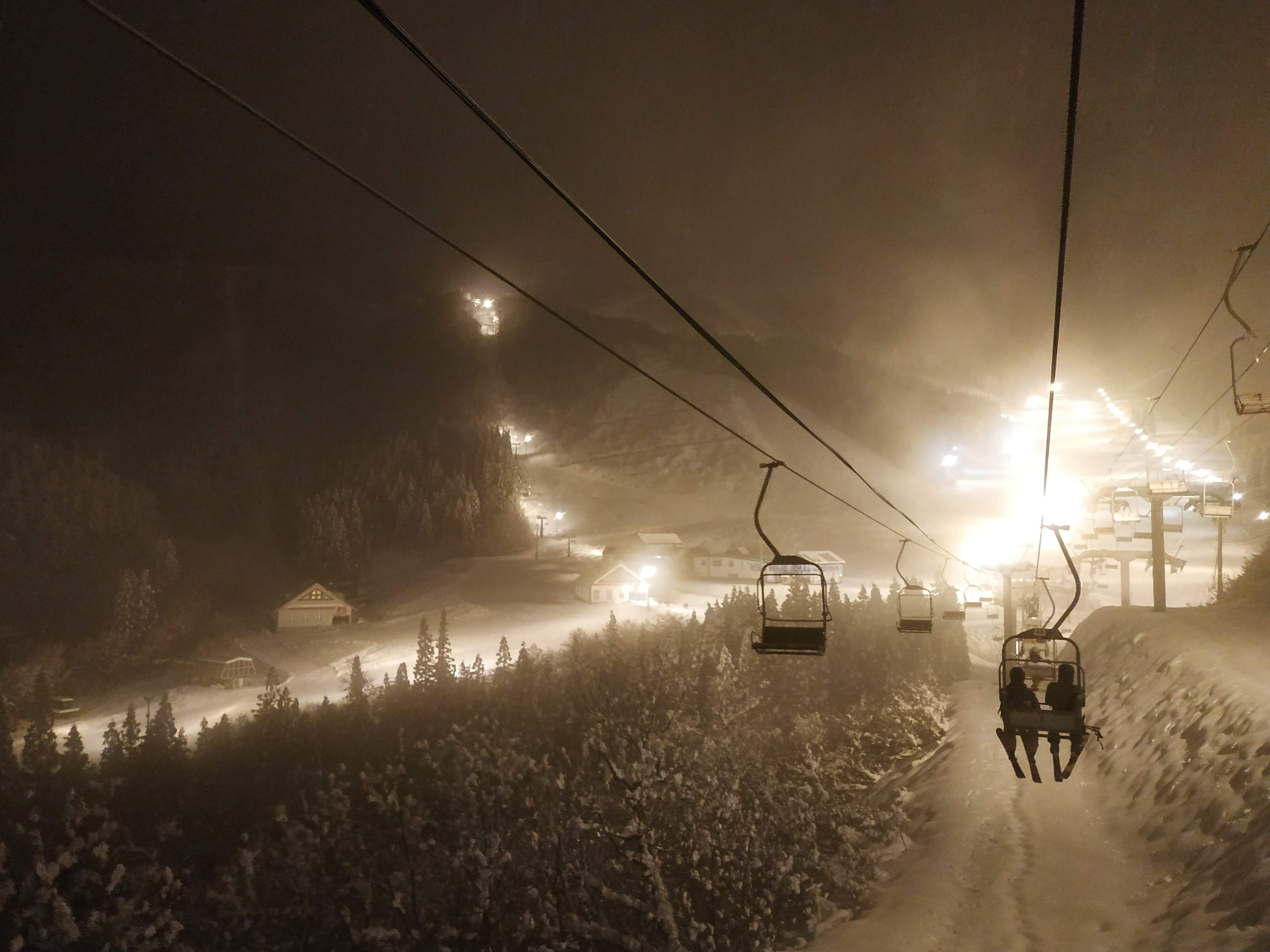 Night skiing at Kandatsu, Pine Ridge Resorts Kandatsu