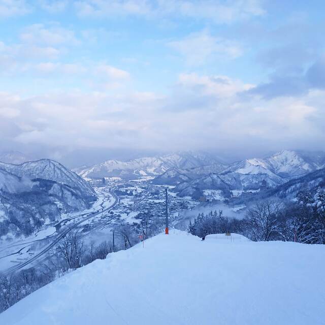 The view as you start the downhill course back to the base at GALA Yuzawa