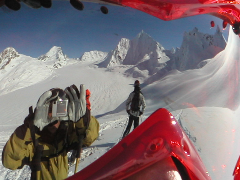 Goggle Reflection of the Pencil Glacier, Valdez, Alaska, Alyeska Resort